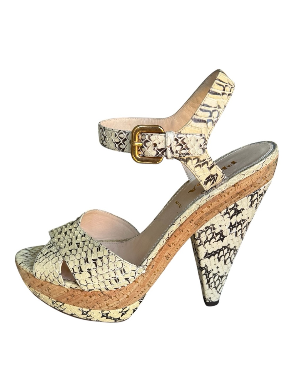 Prada Snakeskin Python Platform Sandals - Picture 7 of 12